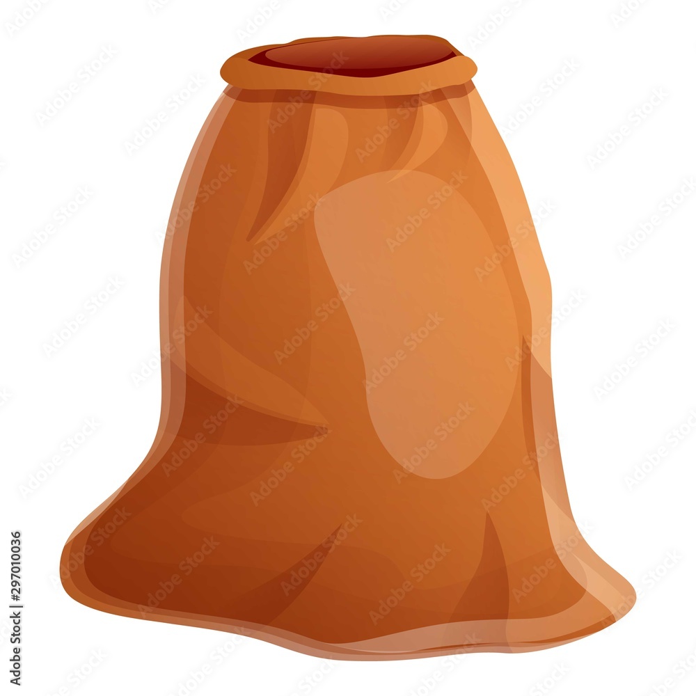 Poster empty harvest sack icon. cartoon of empty harvest sack vector icon for web design isolated on white 