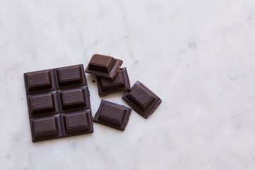 dark chocolate on marble
