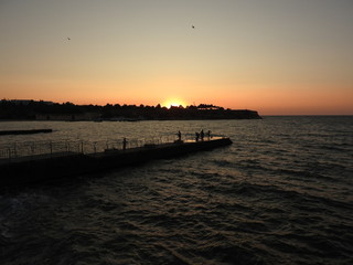 Sunset over the marina