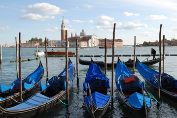 Fototapeta na wymiar The Gondolas of Venice