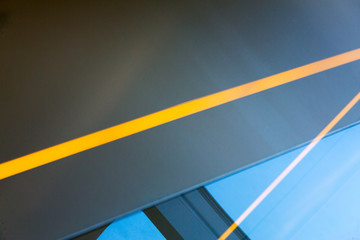 Abstract reflections in office window