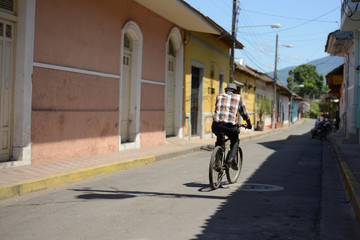man riding his bike in Nicaragua