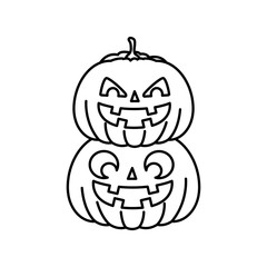 halloween pumpkins traditional isolated icon vector illustration design