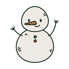 snowman character with carrot nose celebration merry christmas