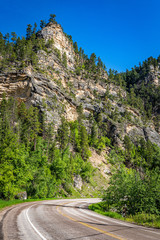 Fototapeta na wymiar Limestone cliffs in Spearfish Canyon