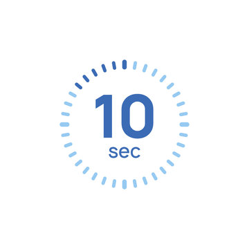 10 second timer clock. 10 sec stopwatch icon countdown time digital stop chronometer