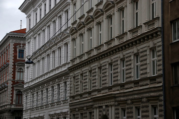 Fototapeta na wymiar Apartments block in a neighborhood of Vienna