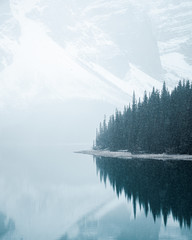 Snowfall at Moraine Lake, Banff National Park, Alberta Canada