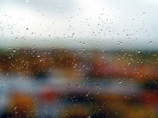 Rain drops on window