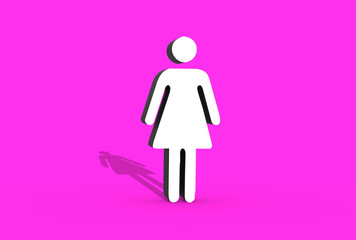Women sign in white on pink background