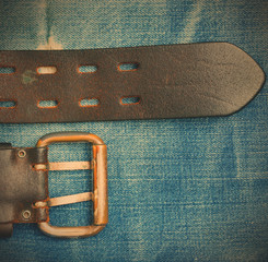 Vintage leather belt with a buckle