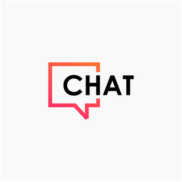 chat lettering with bubble concept. talk, speak, logo template. Chat vector logotype design template.  -vector