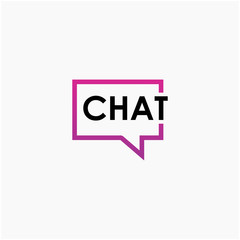 chat lettering with bubble concept. talk, speak, logo template. Chat vector logotype design template.  -vector