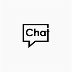 chat lettering with bubble concept. talk, speak, logo template. Chat vector logotype design template.  -vector