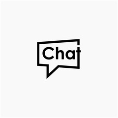 chat lettering with bubble concept. talk, speak, logo template. Chat vector logotype design template.  -vector