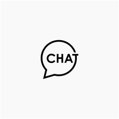 chat lettering with bubble concept. talk, speak, logo template. Chat vector logotype design template.  -vector
