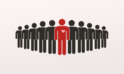 Professional team with leader working with heart