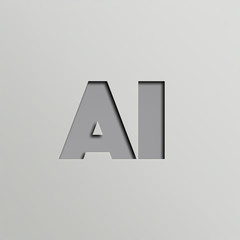 AI text on grey background
