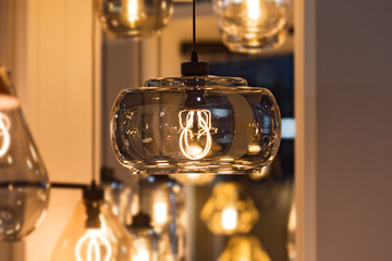 Beautiful modern glass chandelier, fashionable pendant mirror transparent lamp