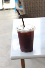 Black coffee with ice