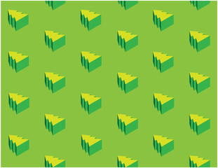 Isometric fir tree pattern. Christmas tree three dimension wallpaper. Xmas spruce cute vector winter holiday seamless texture. Vector firtree repetition backdrop pattern drawing illustration.