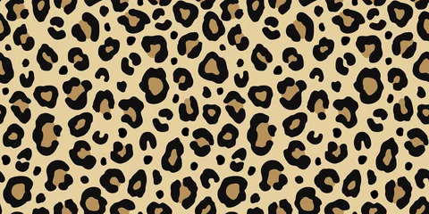 Tapeten Beige Nahtloses Muster des Leoparden. Mode stilvolle Vektortextur.