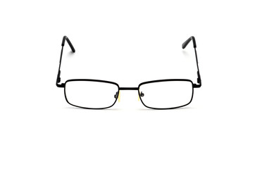 Optical eyeglasses on a white background.