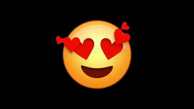 Lovestruck emoji emoticon animated loops. Easy integration to any video with luma matte