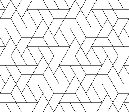 Fototapeta Vector seamless thin linear tile pattern. Modern stylish fractal texture.