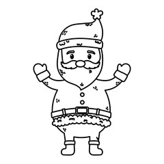 santa claus character celebration merry christmas thick line