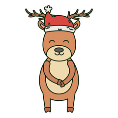 reindeer wearing hat celebration merry christmas