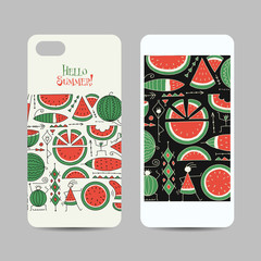 Mobile phone cover design, watermelon background