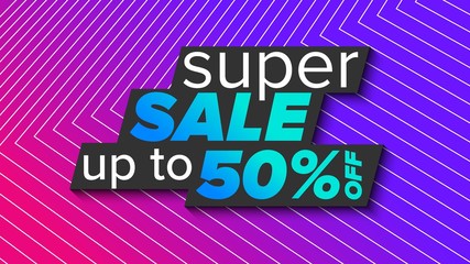 Obraz premium Super Sale Vector banner on the pink background