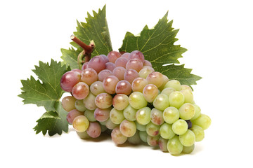 Grapes on white background 