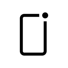 notification mobile line vector single icon