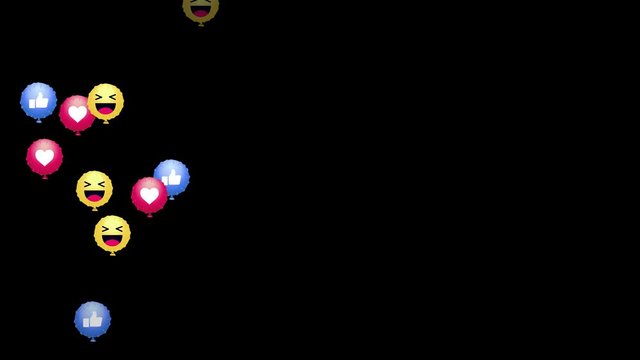 realistic balloon smiley dynamic motion animation with black screen