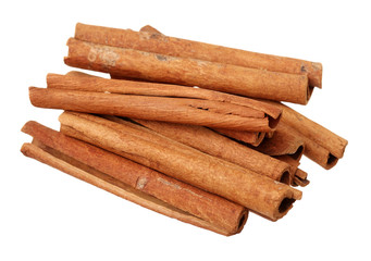 Cinnamon on a white background