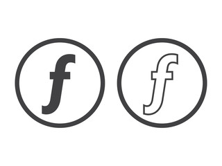 Florin currency vector icon, mathematical function symbol sign