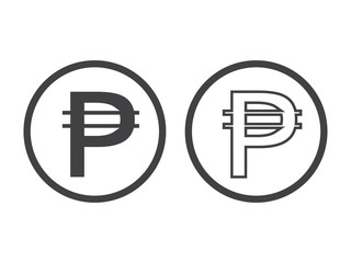 Obraz premium Philippine peso currency symbol, vector illustration on white