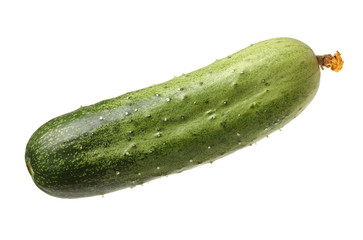 overripe cucumber on white background
