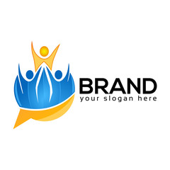Bubble Human logo template. Communication logo.  Vector Illustration on white background