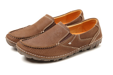 male shoes over white background