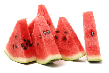 Slice of watermelon on white background 