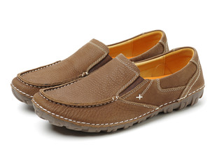 male shoes over white background