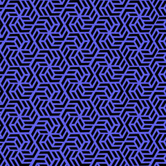 Seamless background pattern with black on blue design. Modern black and blue double diamond rose pattern. Geometric abstract illistration.