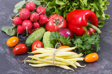 Heap of healthy nutritious vegetables. Source vitamins and minerals