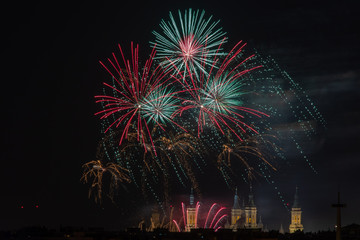 fireworks at night with black sky