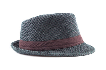 Vintage Straw hat fasion  isolated on white background.