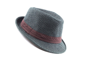 Vintage Straw hat fasion  isolated on white background.