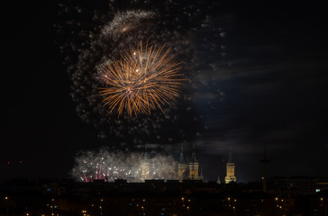 fireworks at night with black sky